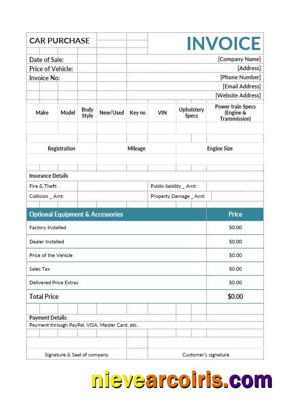 Car Purchase Invoice